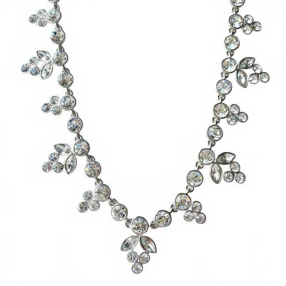 Givenchy Jewelry - Givenchy Swarovski Crystal Cluster Collar Necklace Silver Tone NWT